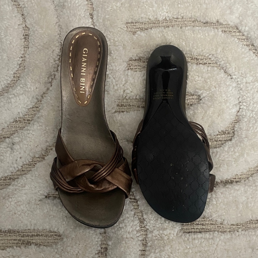 Gianni Bini Bronze Knot Mules